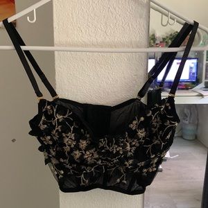 Lemongrass: Floral Lace Bustier Top